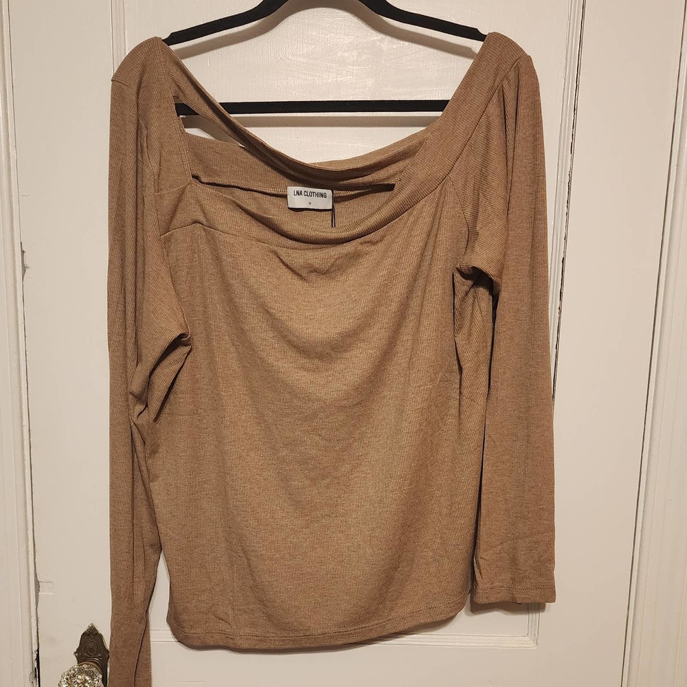 NWT LNA Otis Ribbed Top - Mushroom Sz 3X